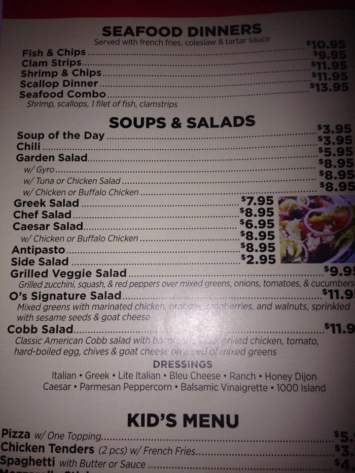 Carta del restaurante Monica's at Wings'n'Pies, New London, 131 State St