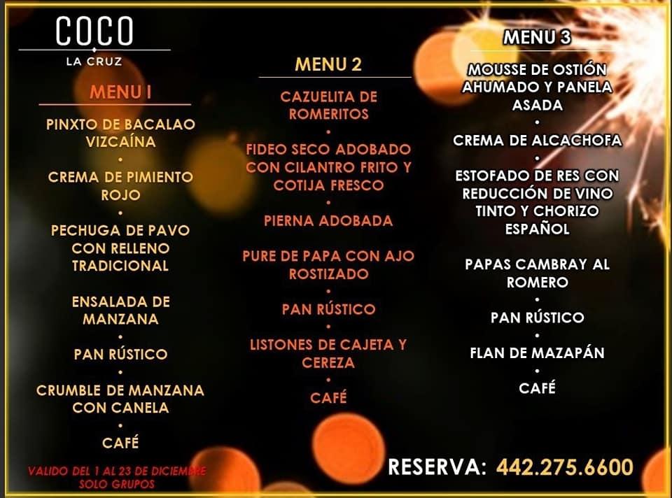 Menu at Coco - Beach Club & Grill, La Cruz de Huanacaxtle