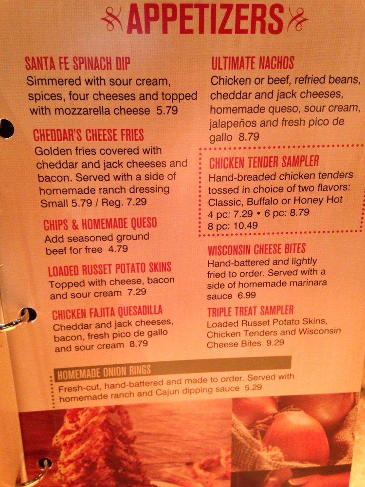 Menu at Cheddar's Scratch Kitchen restaurant, Daytona Beach, W