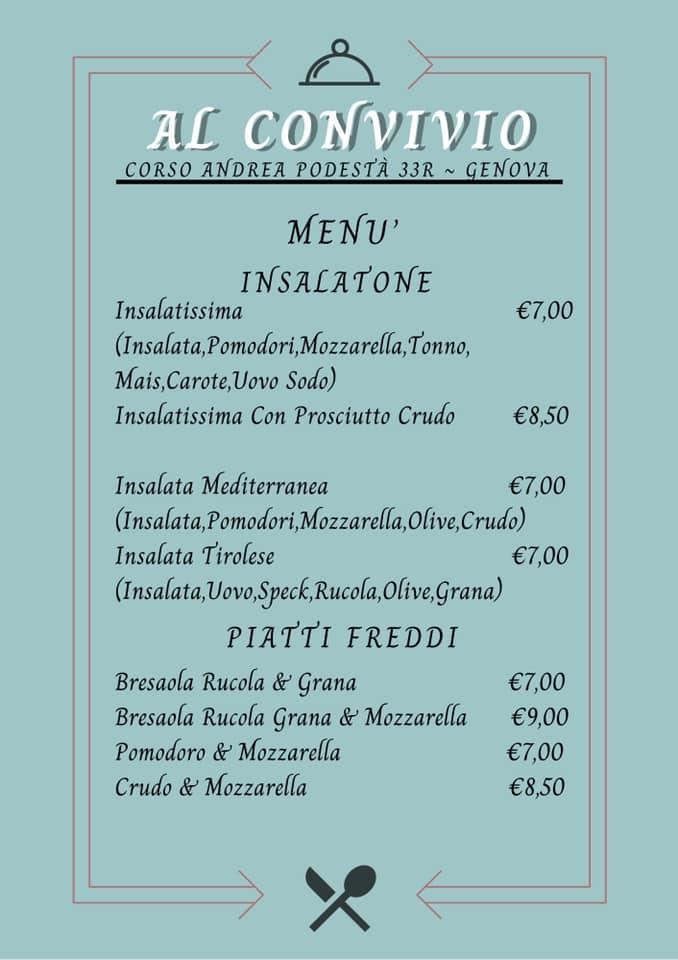 Menu di Al Convivio Genova 