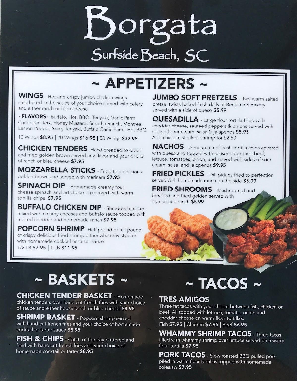 Menu at of Surfside pub & bar, Surfside Beach