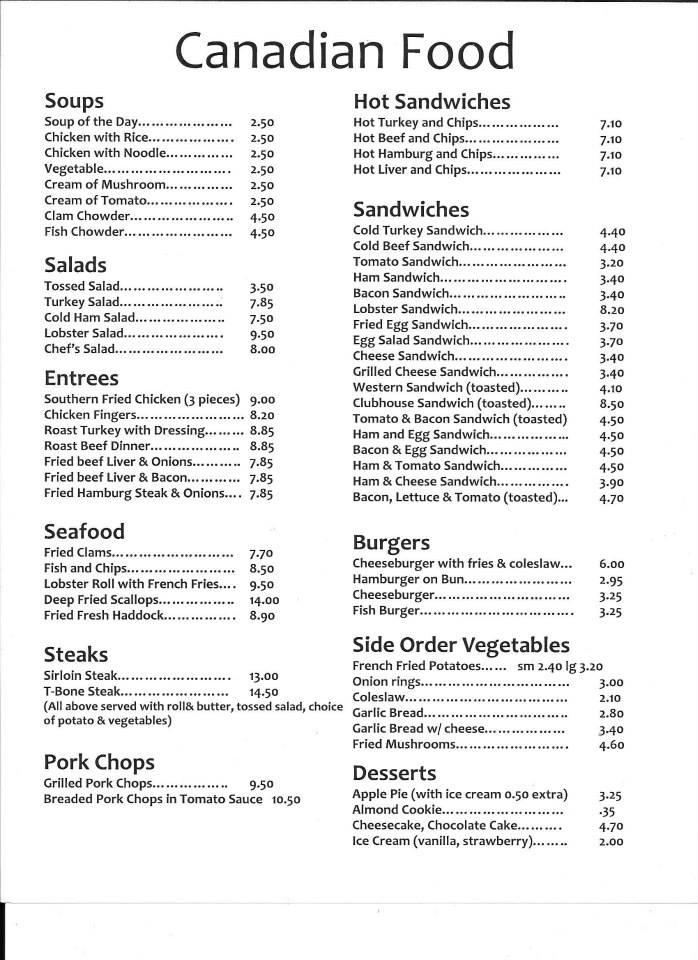 Menu at King Wok Restaurant, Summerside
