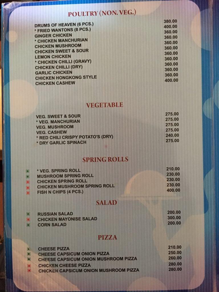 Menu at Kwality Restaurant, Dalhousie