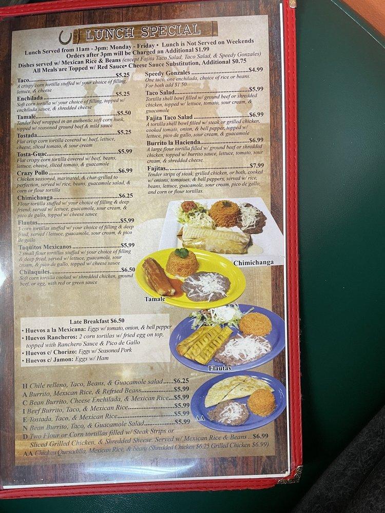 Menu at LA HACIENDA MEXICAN GRILL restaurant, Joplin
