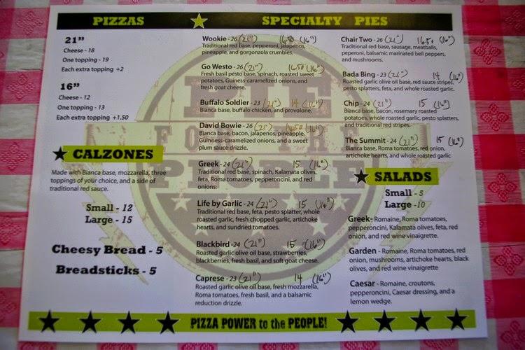 Menu at Pie For the People NW pizzeria, Snoqualmie Pass