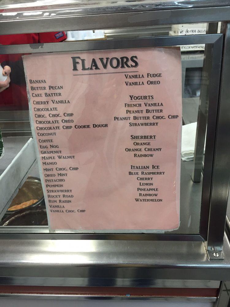 Menu at Old Fashioned Ice Cream, West Babylon