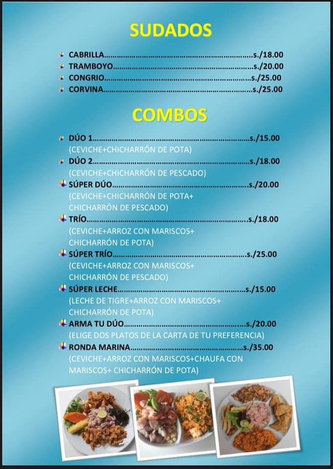 Menu At El Cevichelas Restaurante Turístico, Cajamarca