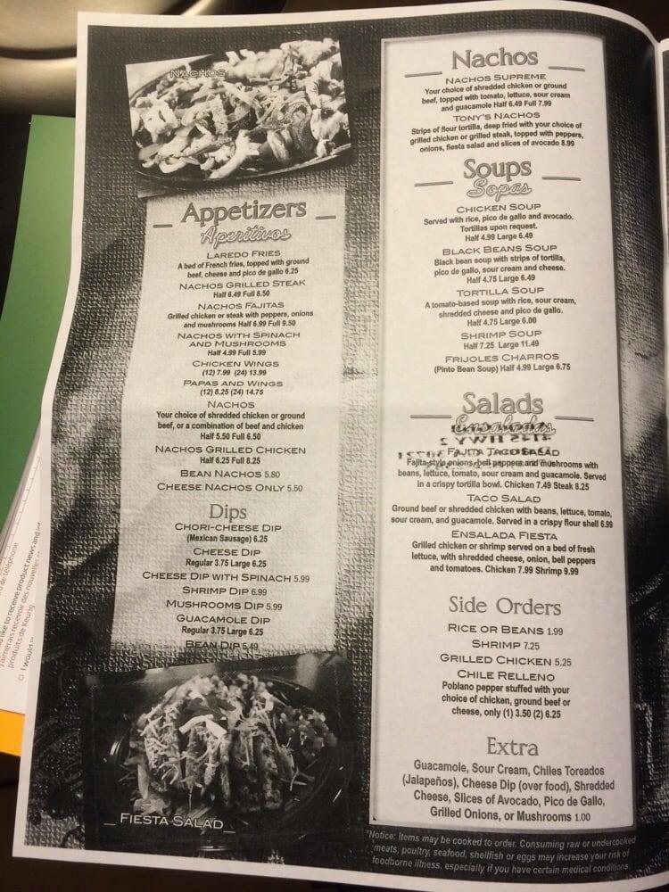Menu at Añejo Grill restaurant, Varnell, B Cleveland Hwy