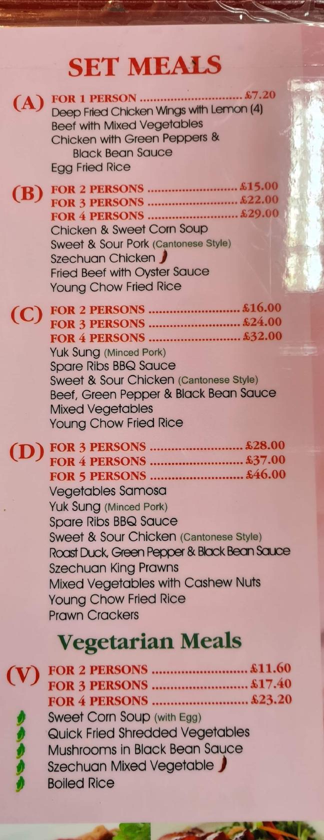 Menu At China Inn Chinese Takeaway B Fast Food Birmingham