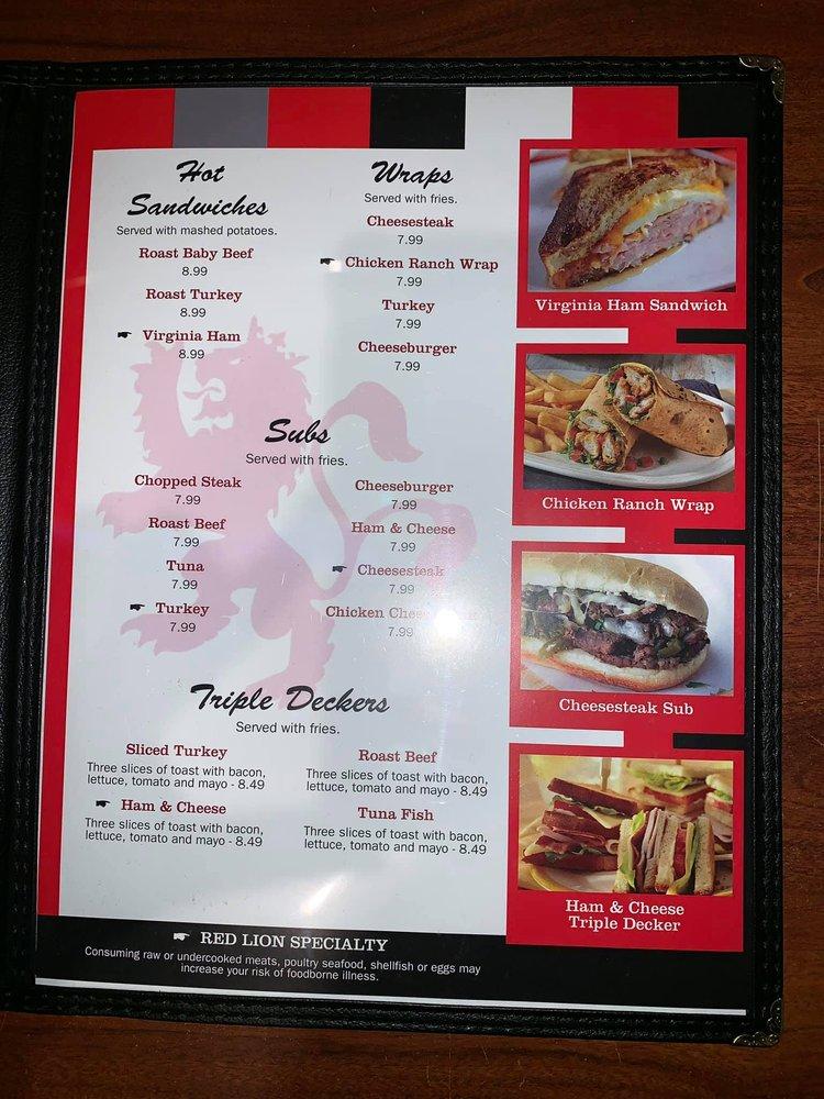 Menu at Red Lion Corner Café restaurant, Red Lion