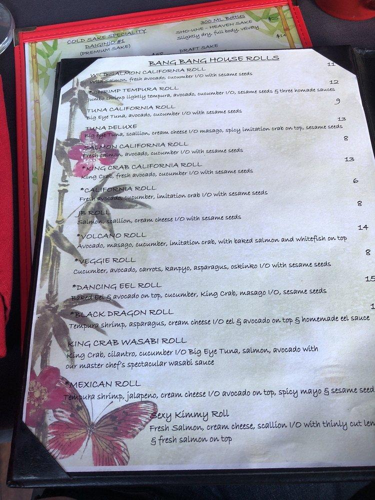 Menu at Sushi Bang Bang restaurant, Boynton Beach