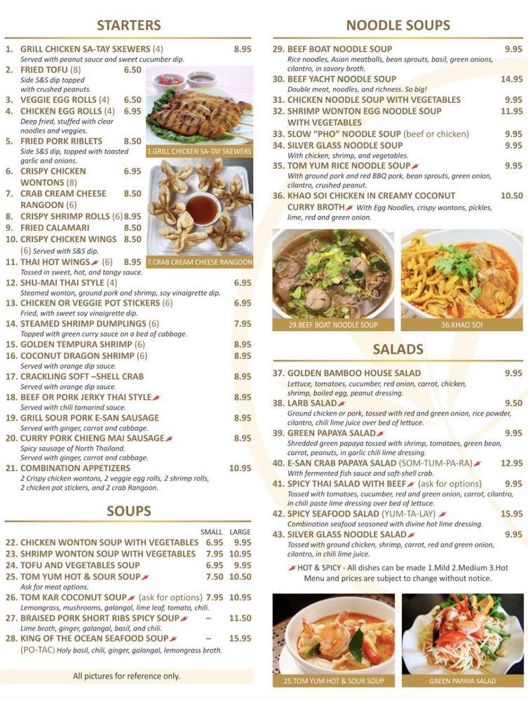 Menu at Golden Bamboo Restaurant, California City