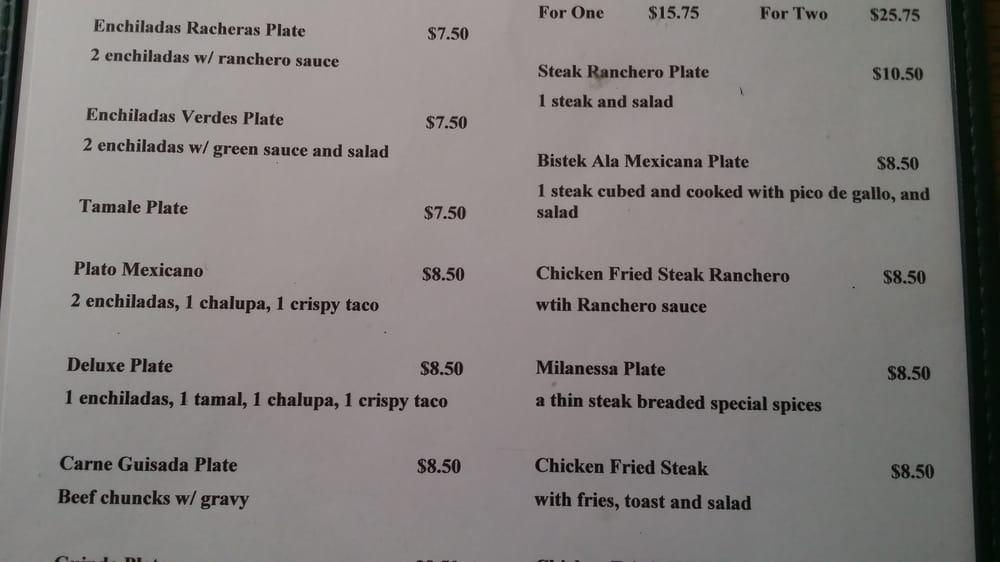 Menu at L & S Mexican Restaurant, Luling, 310 E Pierce St