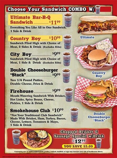 Menu at Swadley's Bar-B-Q, Oklahoma City, S Western Ave