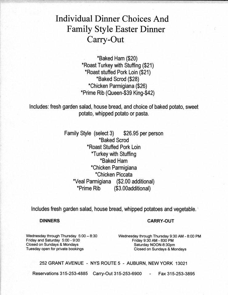 Menu at Lasca's Restaurant & Carry Out, Auburn