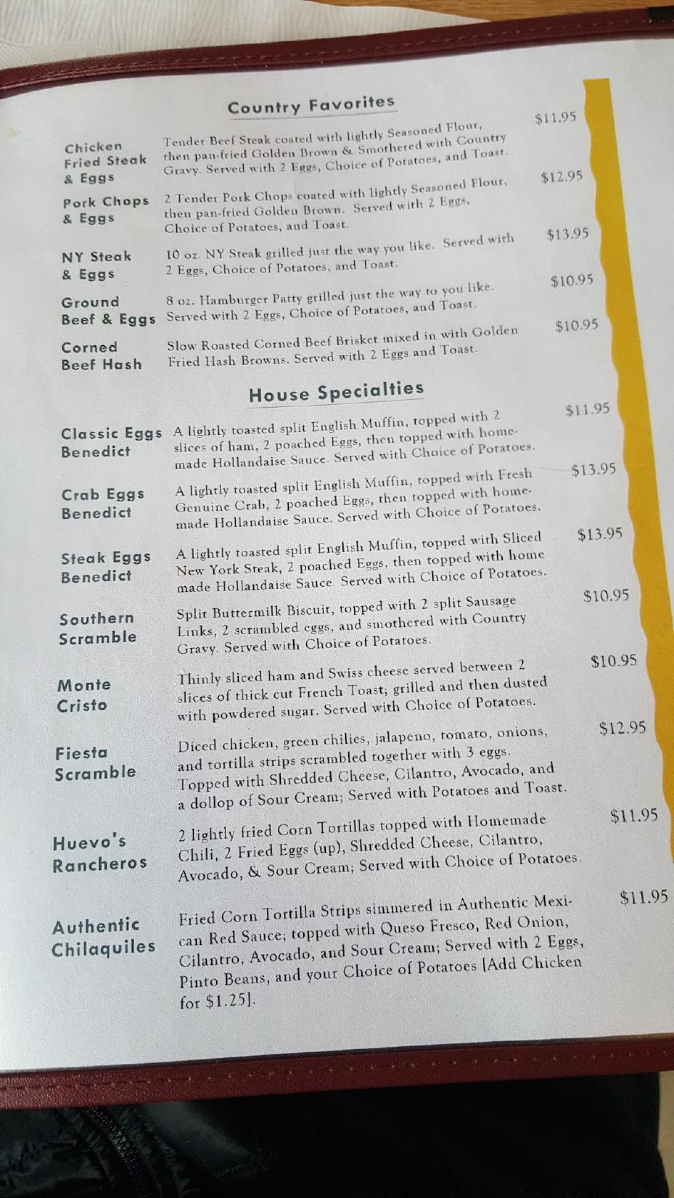 Menu at South Kelly Grill restaurant, American Canyon