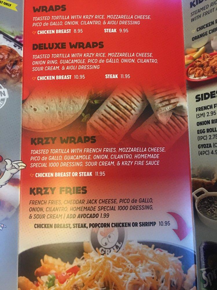 2 Krzy Grill in Beaumont Restaurant menu and reviews