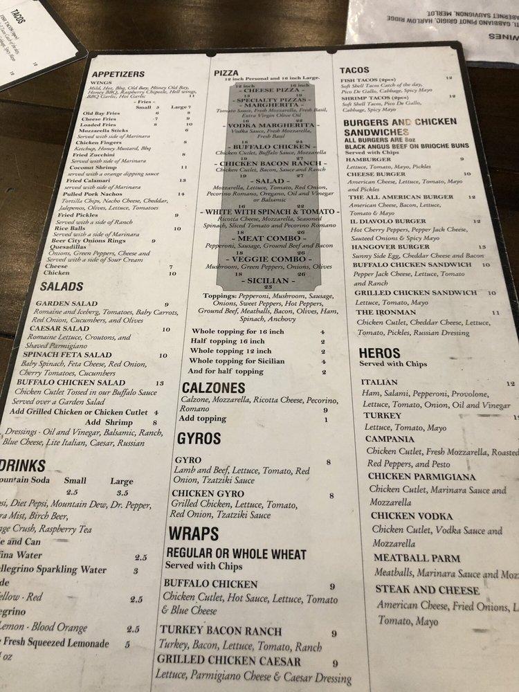 Menu at Franco's Pizza and Bar, Ocean City, Atlantic Ave