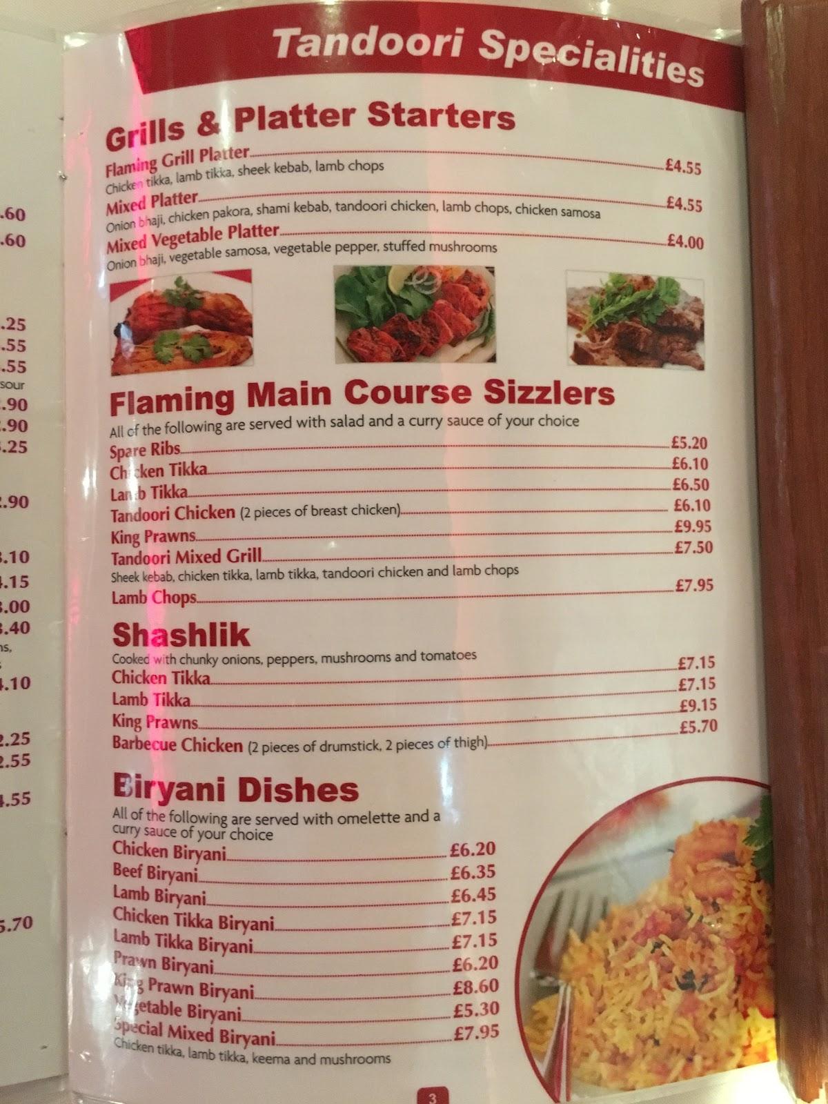 Menu at The Curry Pot restaurant, Atherton