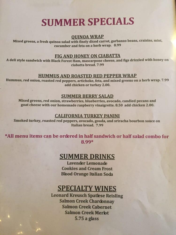Menu at Crimson Cafe, Rhinelander