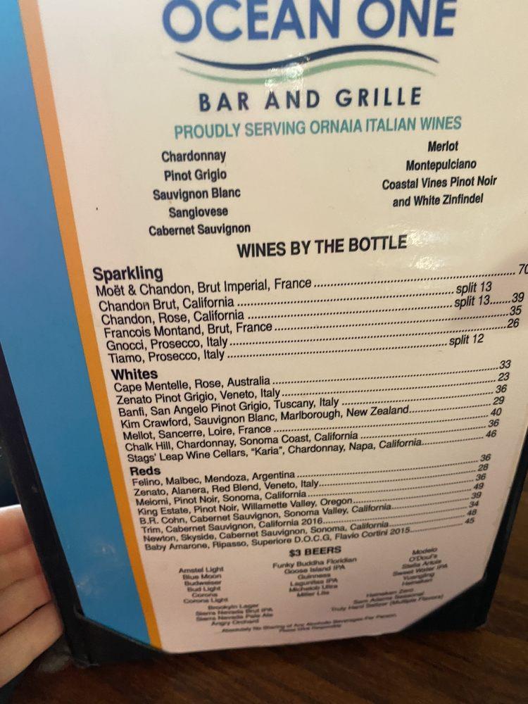 Menu at Ocean One Bar & Grille, Delray Beach
