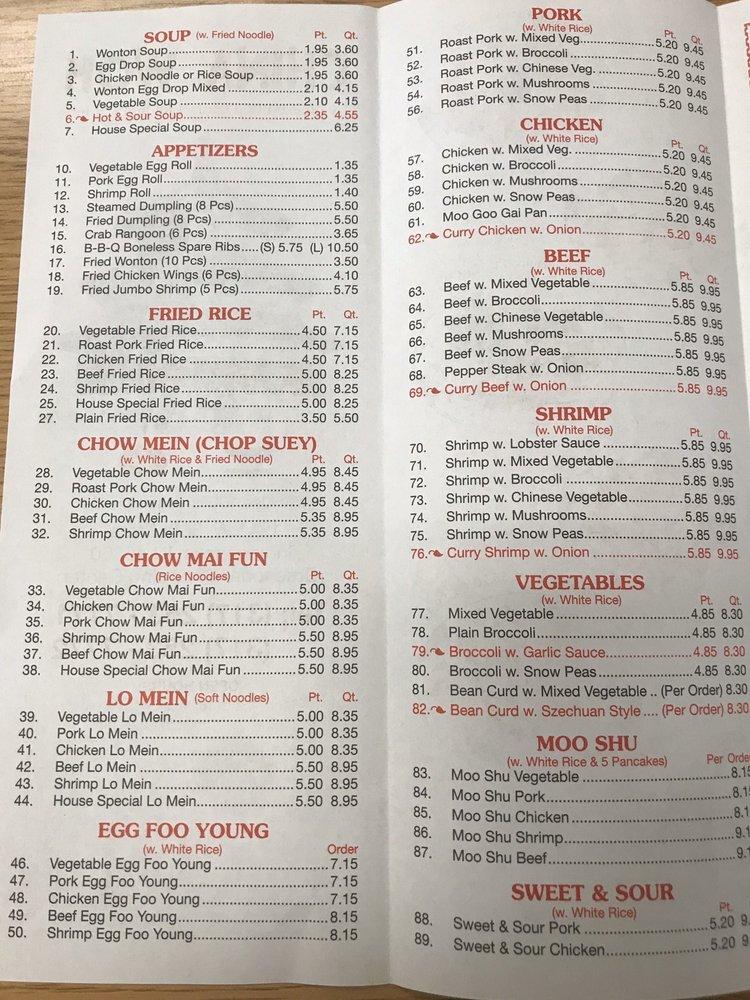 Menu at China Wok restaurant, Indianapolis, W 86th St