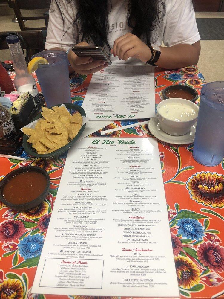 Menu at El Rio Verde Restaurant, Tulsa, 38 N Trenton Ave