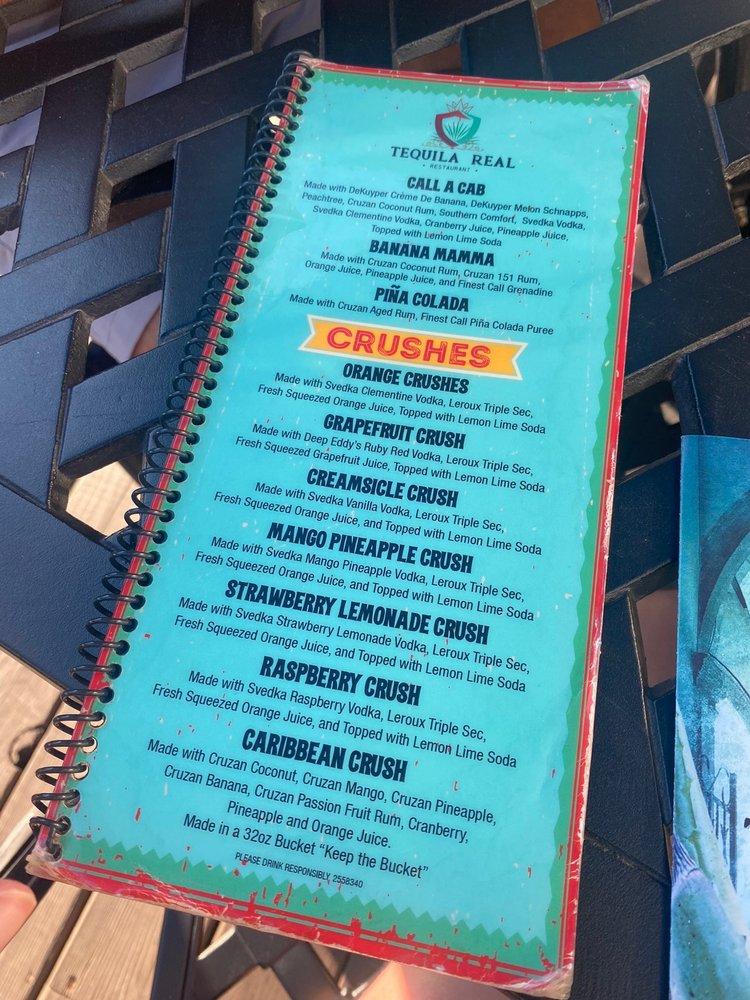 Menu at Tequila Real restaurant, Milton