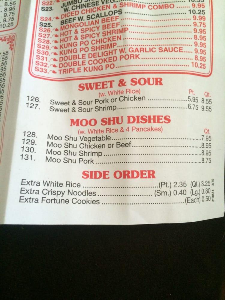Menu at Top Chef restaurant, Fredericksburg
