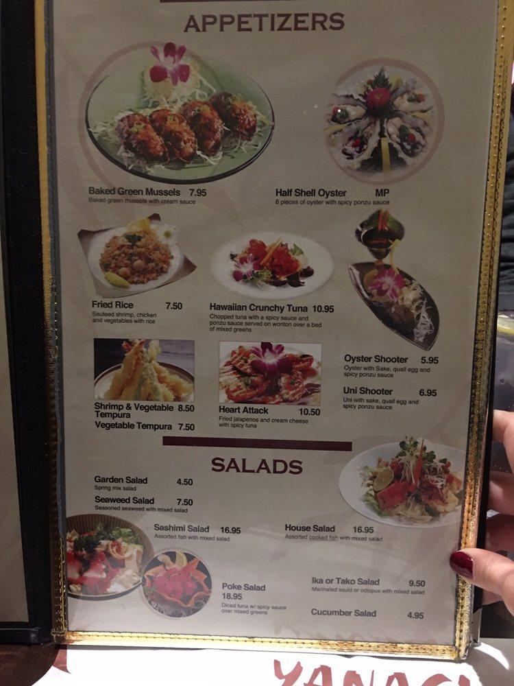 Menu at Yanagi Sushi & Grill restaurant, Paso Robles