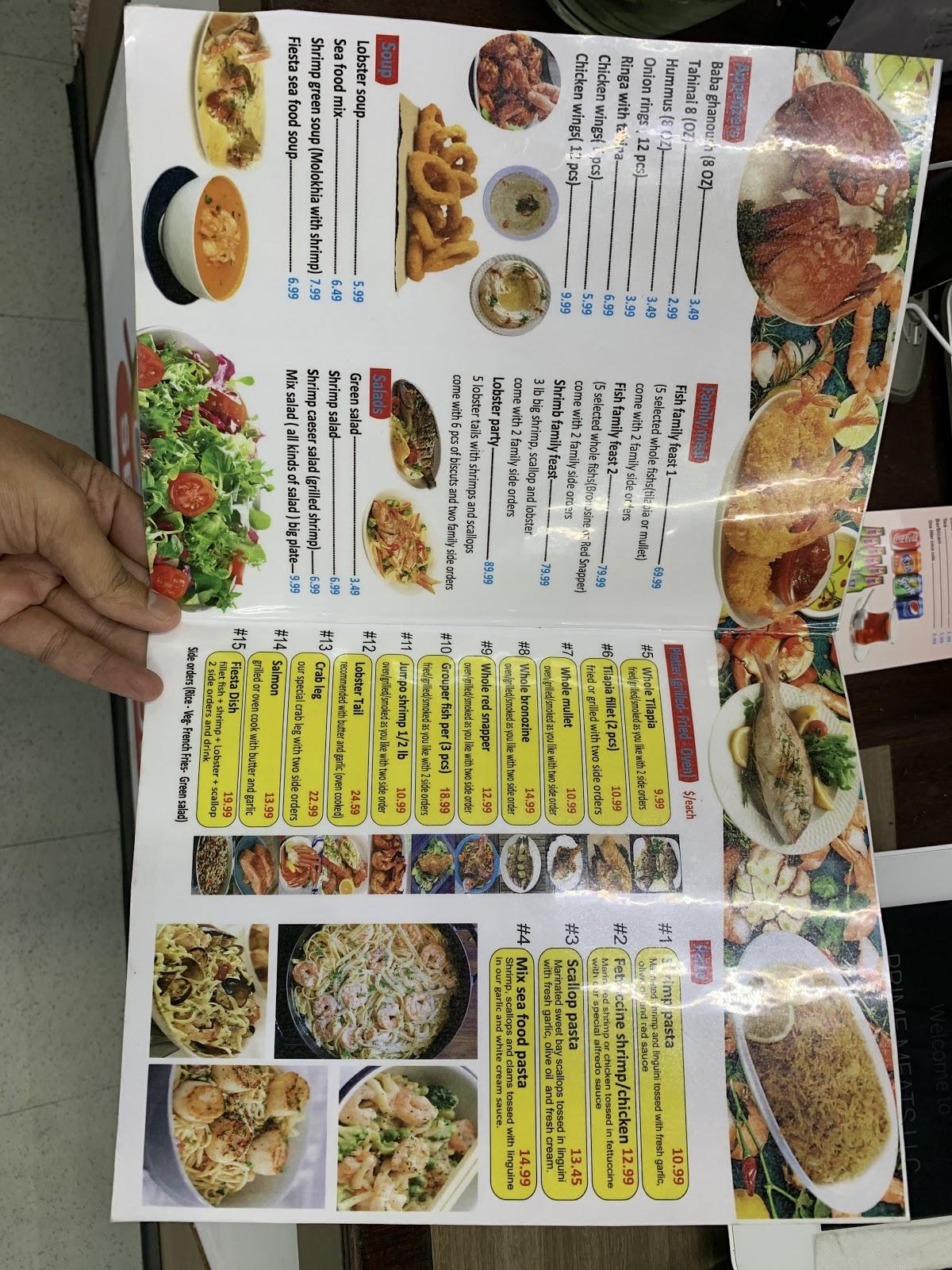 Menu at Fish Fiesta restaurant, Tampa