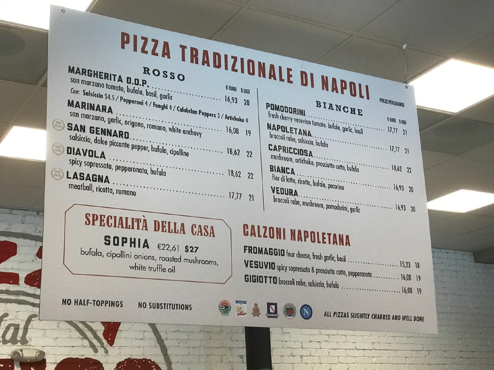 Menu at Antico Pizza Battery Park pizzeria, Atlanta, Circle 75 Pkwy