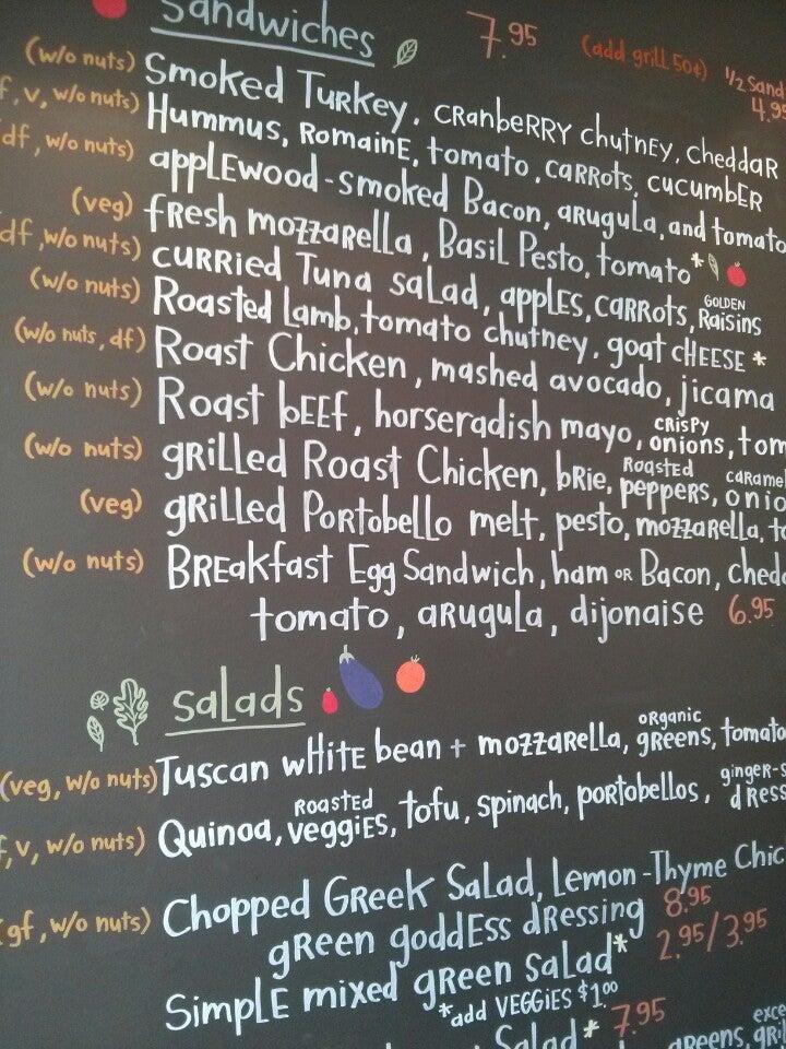 Menu at Flour Bakery + Cafe, Cambridge, 190 Massachusetts Ave