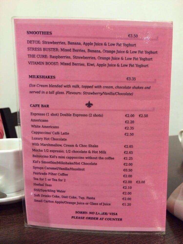 Menu at French Quarter Cafe,, Ireland, Mitchell St
