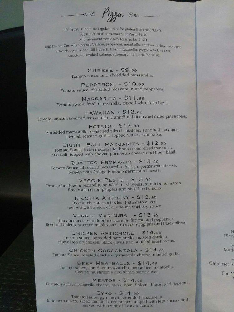 Menu at Eight Ball Cafe, Everett