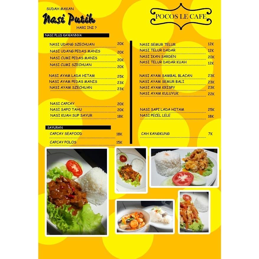 Menu at POCOS LE CAFE, Padang Sidempuan