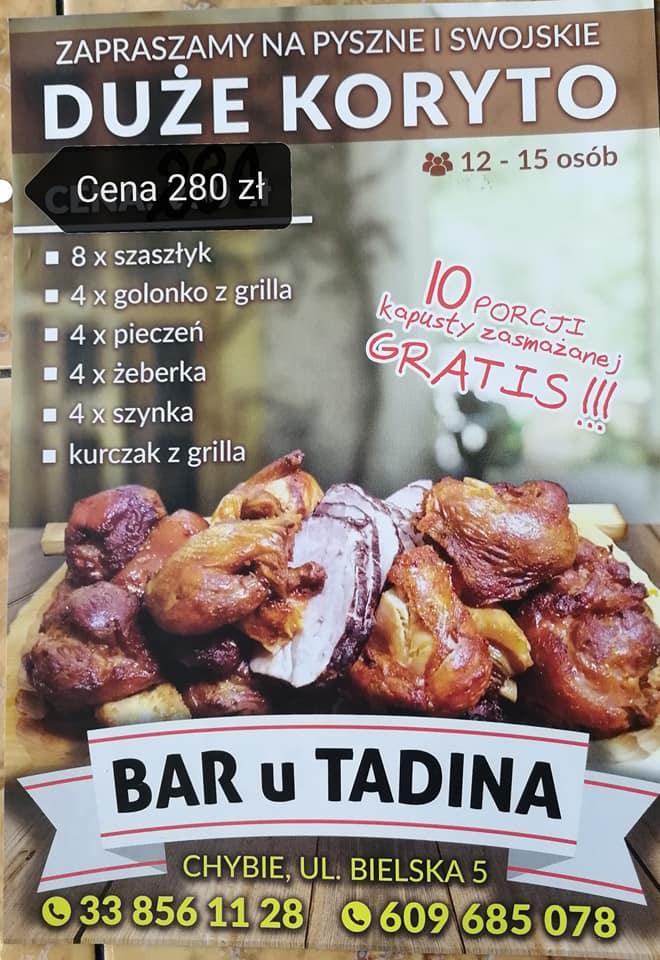 Menu at U Tadina pub & bar, Chybie