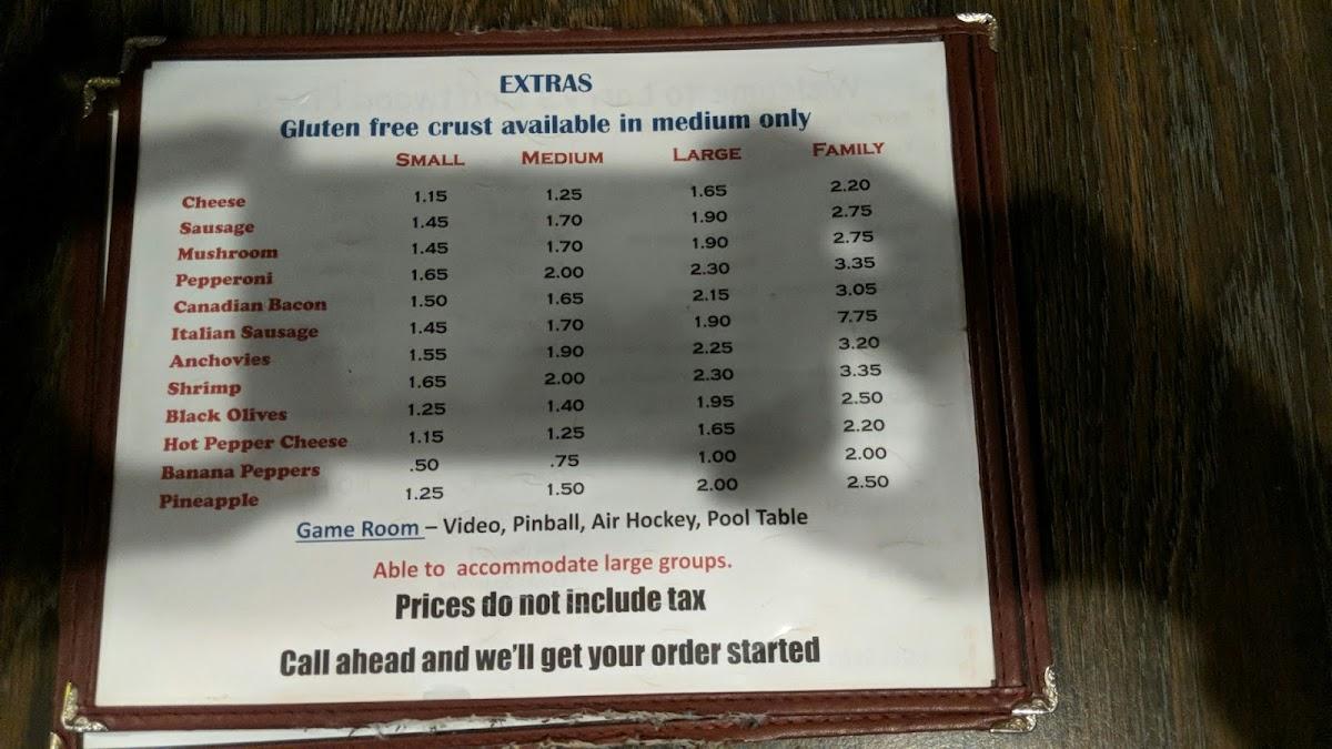Menu at Larry's Driftwood Pizza pizzeria, Creve Coeur, 661 S Main St