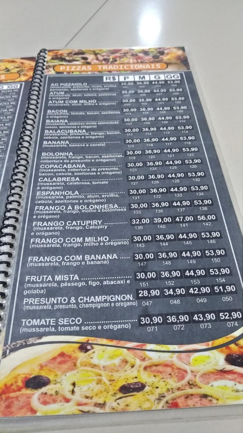 Menu at Pizzaria Forno a Lenha, Teresina, R. Magalhães Filho