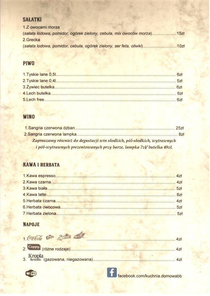 Menu At Kuchnia Domowa Restaurant Bielsko Biala