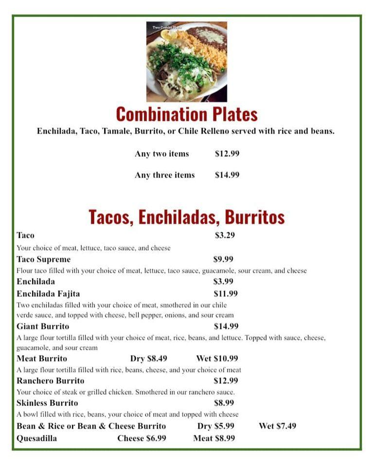 Menu at El Sarape Mexican Bar & Grill, Pixley