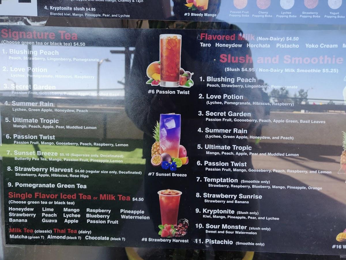Menu at Boba My Tea cafe, Los Angeles, Nordhoff St