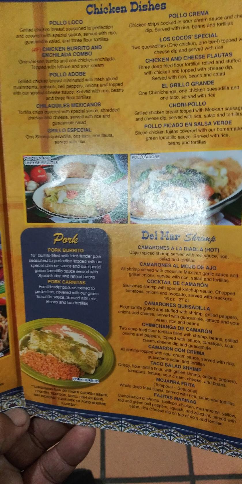 Menu at El Huasteco Mexican Restaurant, Bracey