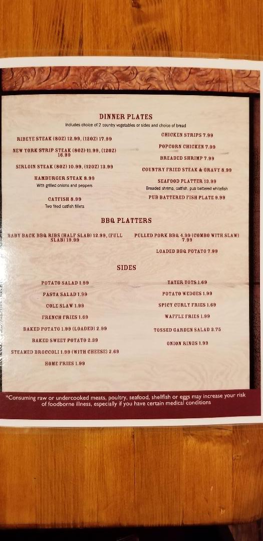 Menu at Four Seasons Restaurant, Big Stone Gap