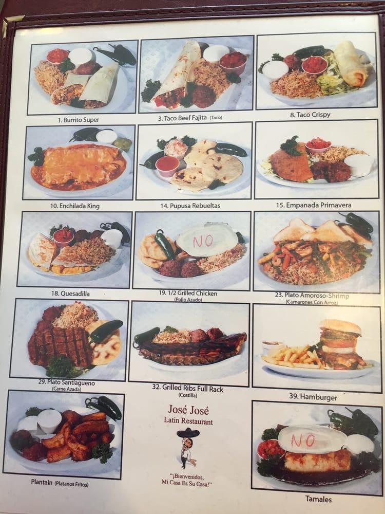 Menu at Jose Jose restaurant, Red Deer, 50 Ave