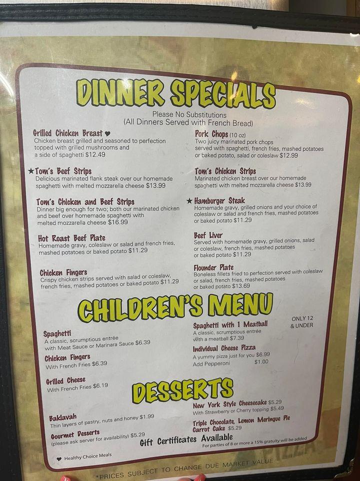 Menu at Pizza Palace Italian Restaurant, Fayetteville
