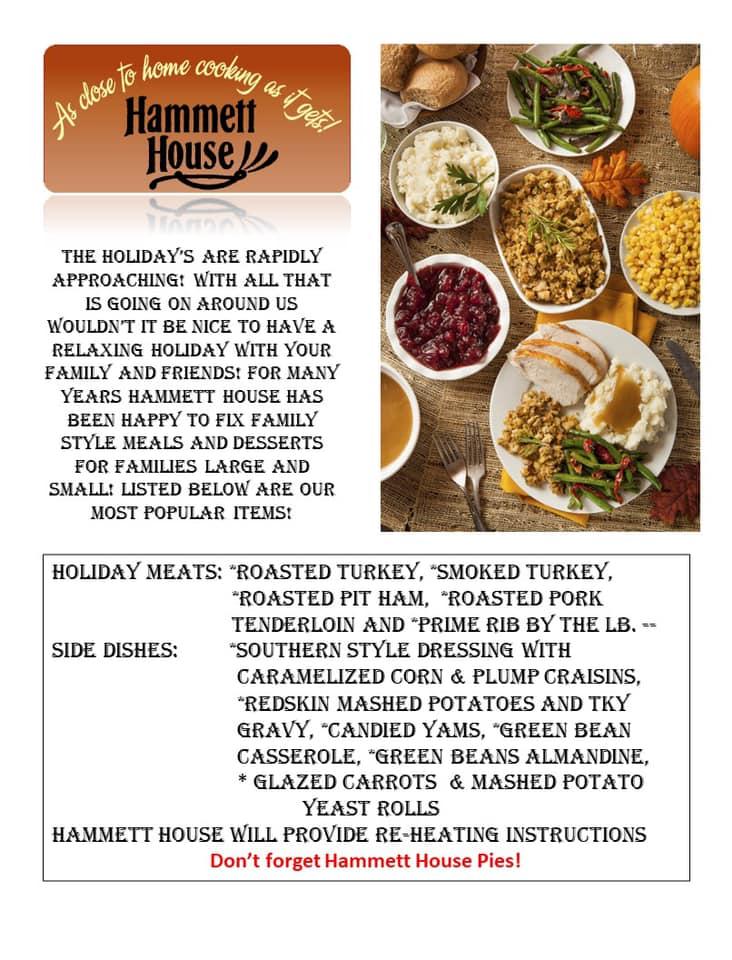 Menu at Hammett House Restaurant, Claremore