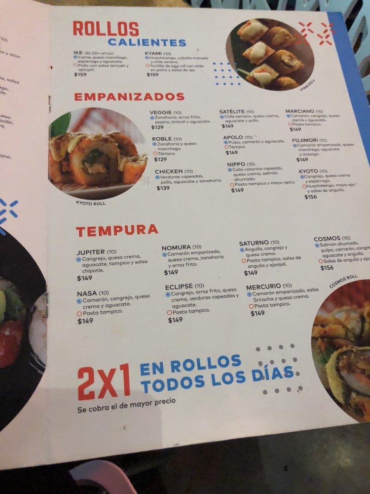 Menu at Mirai Paseo Tec restaurant, Monterrey, Av. Eugenio Garza Sada 2411