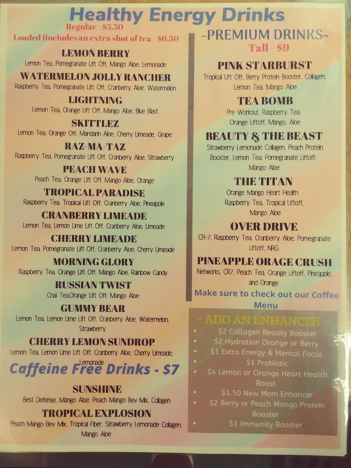 Menu at Simply Nutrition restaurant, Lincolnton