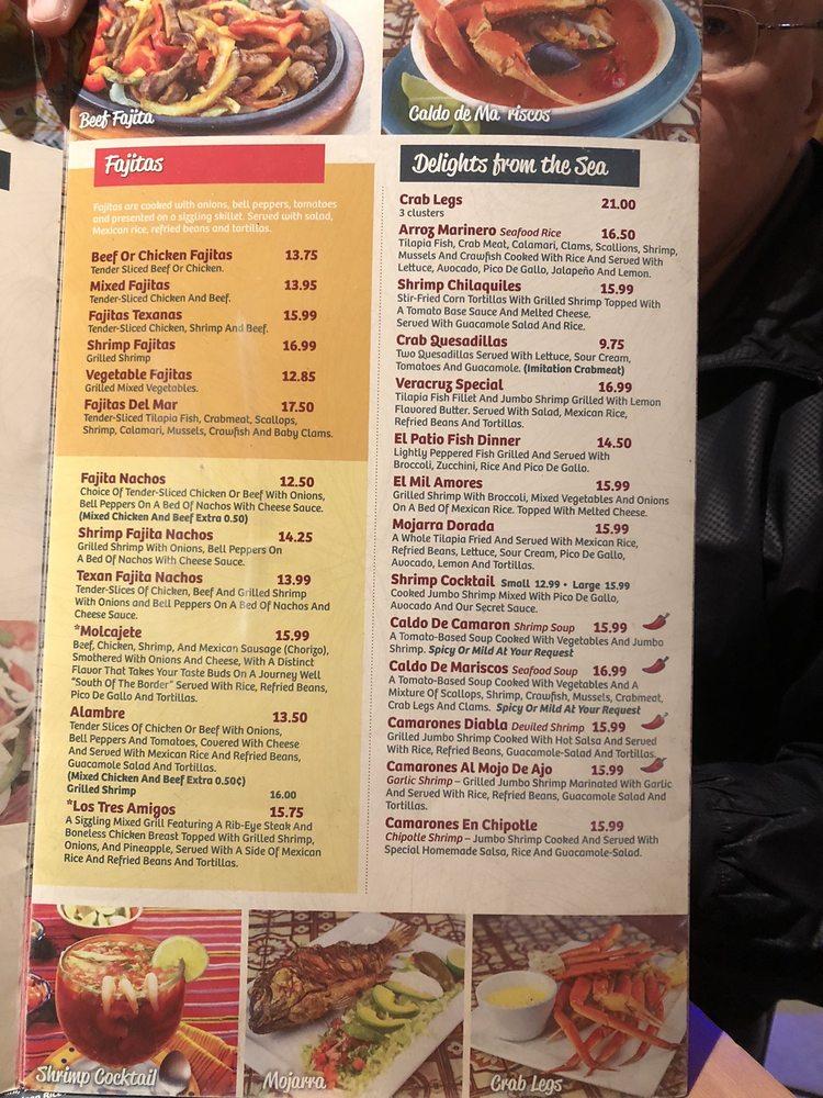 Menu at El Patio Mexican Restaurant, Conway, US501